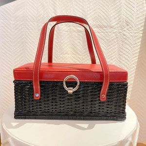 Kate Spade Black & Red Wicker Purse